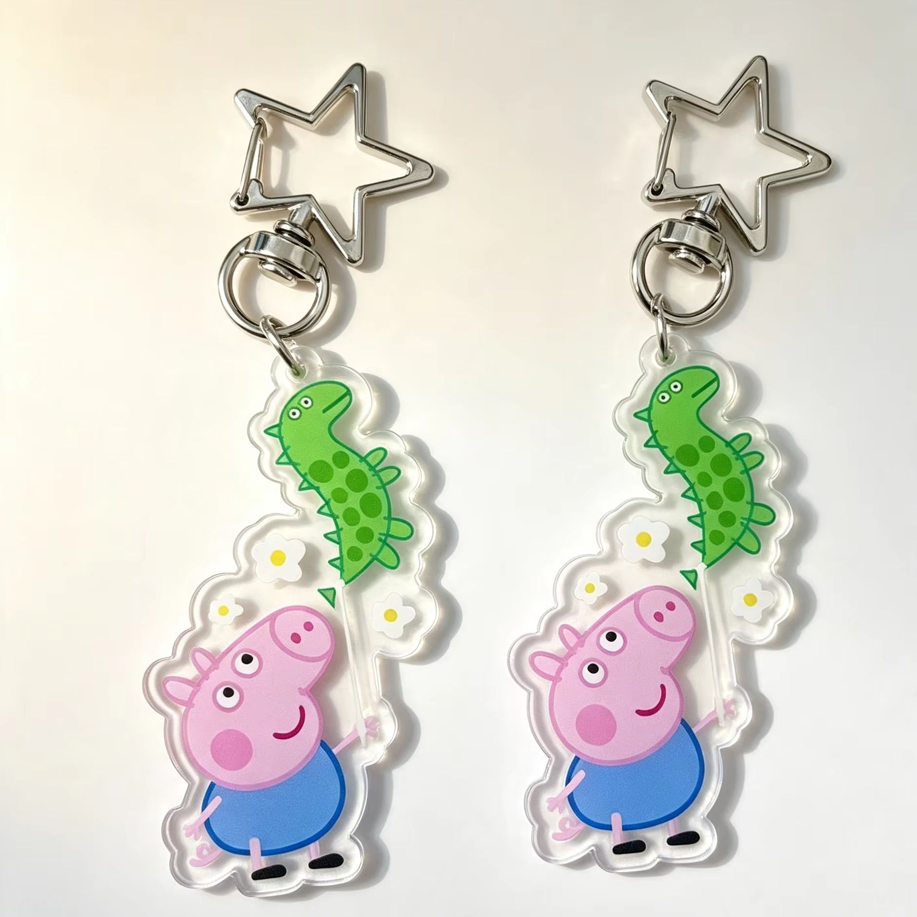 Cosplay Prop Diy - Porte-clés figurine acrylique Peppa Pig George,